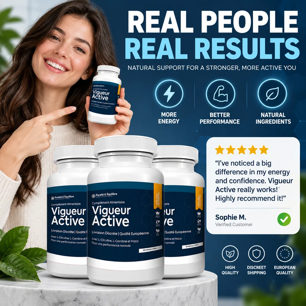 Vigueur Active bottles held by a satisfied customer